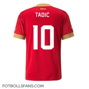 Serbien Dusan Tadic #10 Replika Hemmatröja VM 2022 Kortärmad